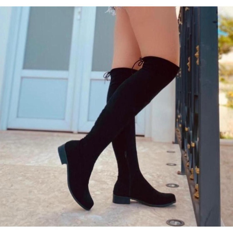 Bota Preta sem Salto Cano Alto em Promoção na Shopee Brasil 2025