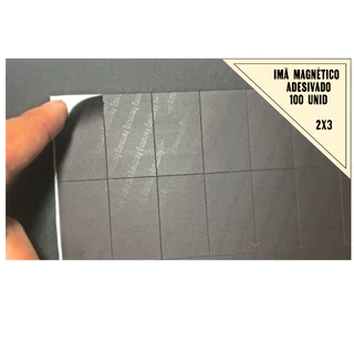 105 Imãs Adesivados 2x3 de Manta Magnética - Cartela c/ 105 Pedaços de imã de geladeira