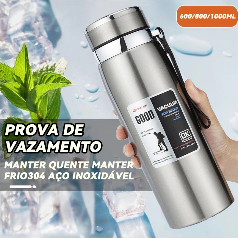 Frasco a vácuo de aço inoxidável SUS 316 de parede dupla Garrafa térmica para copo de água a vácuo600/800ML/1000ML