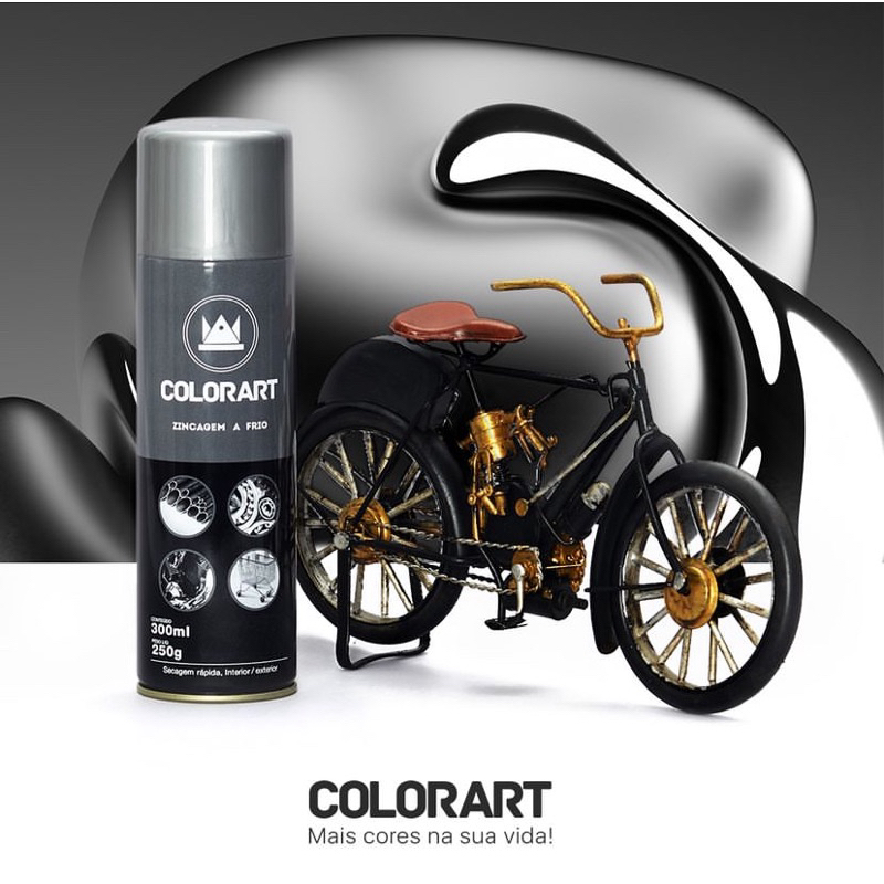 Zincagem a Frio Tinta Spray ColorArt 300ml Evita Corrosão e Ferrugem