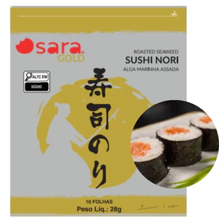 Alga Marinha Nori Osara Gold 10 folhas para Sushi e Temaki