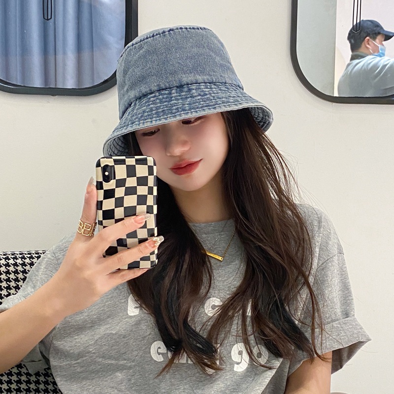 Chapéu Bucket Jeans Adulto Regulagem Unissex Pescador Proteção