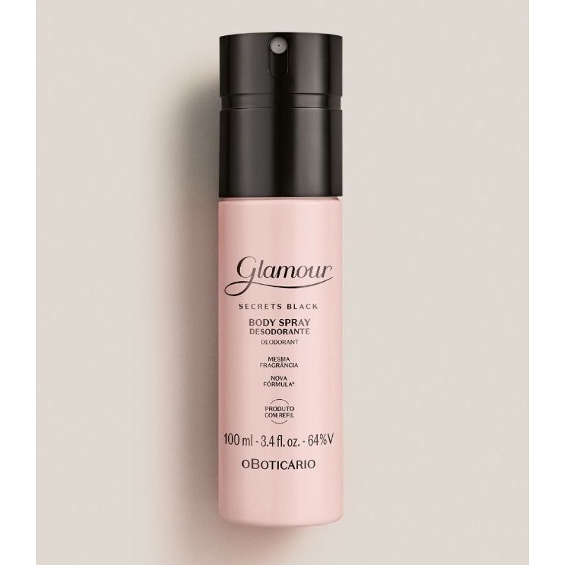 Body Spray Desodorante Glamour Secrets Black 100ml em Oferta na Shopee