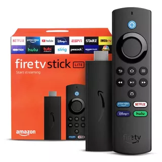 Fire Tv Stick Lite 2ª Geração Amazon Controle Remoto Por Voz Com Alexa E Atalhos Cor Preta