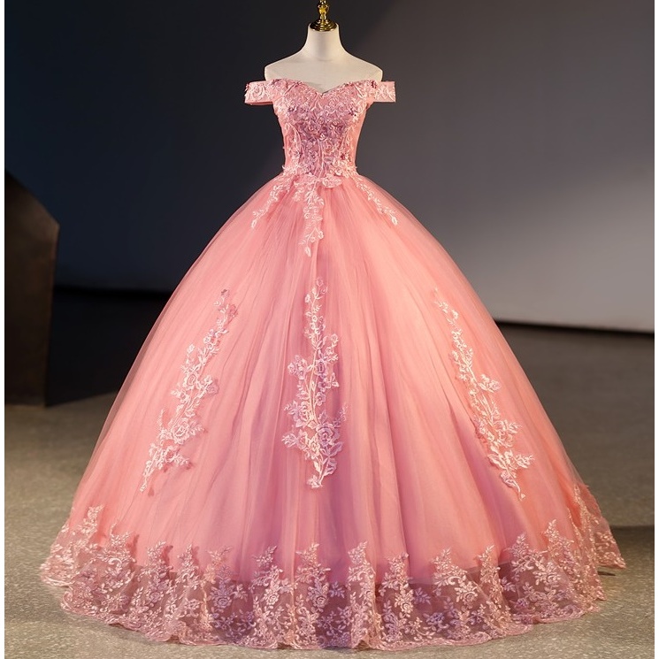 Vestido Longo de Debutante 15 Anos Princesa Rosa Lindo '75a' | Shopee ...