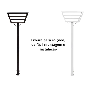 Lixeira de Calçada Aço Externa Rua Durável Coluna Pedestal