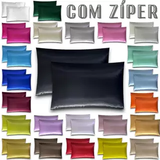 FRONHA CAPA PARA TRAVESSEIRO CETIM ANTI FRIZZ COM ZIPER