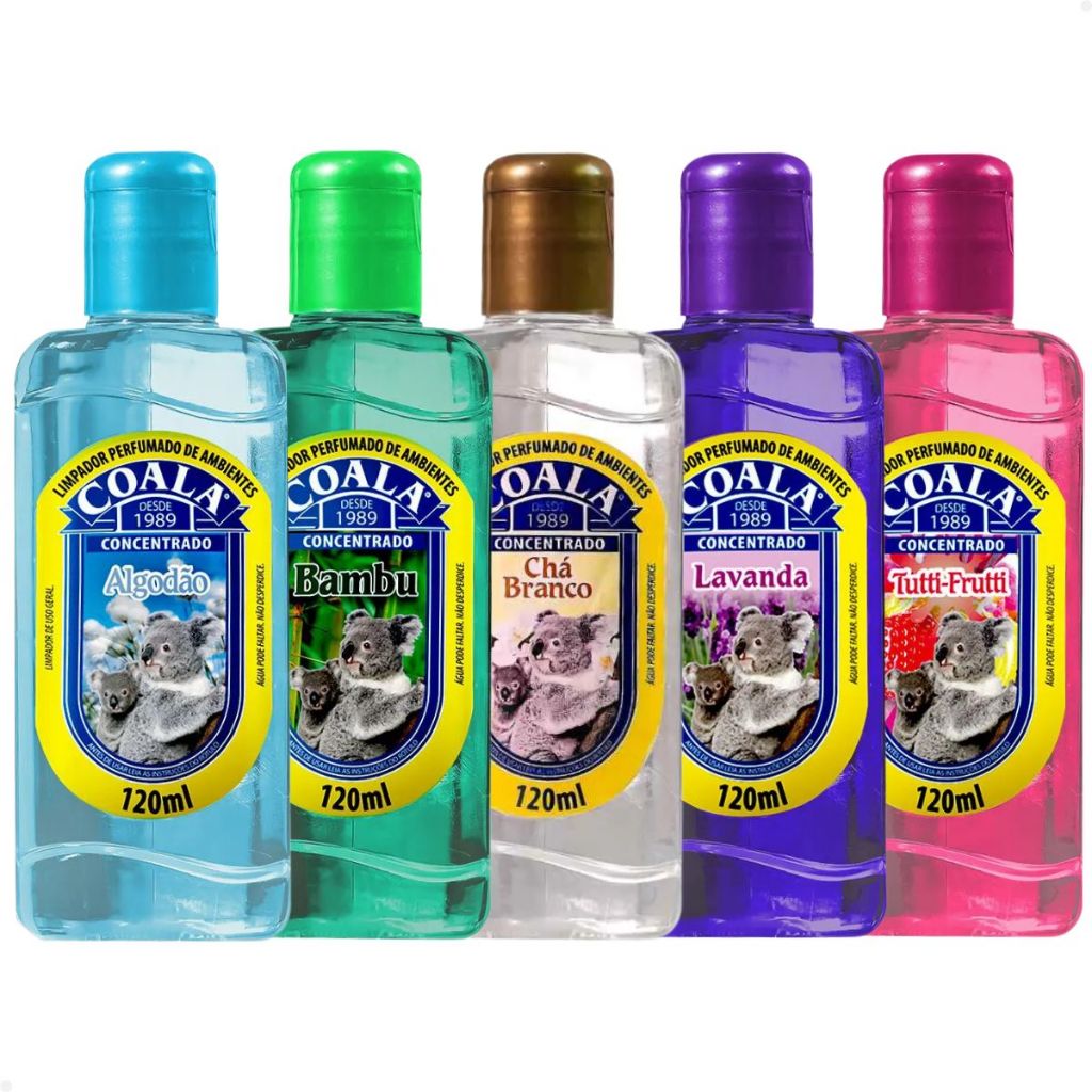 Kit 5 Mais Vendidos Coala Essência Limpadora Aromatizante 120ML ...