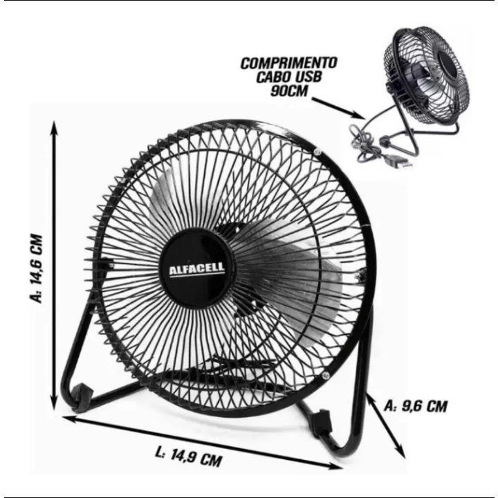 MINI VENTILADOR POTARTIL DE MESA USB/ALFACELL
