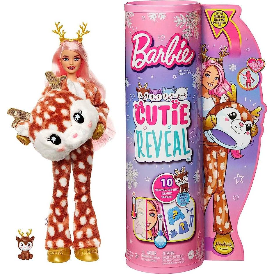 Boneca Barbie Cutie Reveal Winter Rena!! Lacrada!