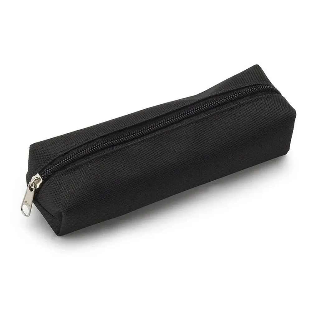 ESTOJO ESCOLAR SIMPLES COM ZIPER PRETO TECIDO papelaria/presente/material escolar
