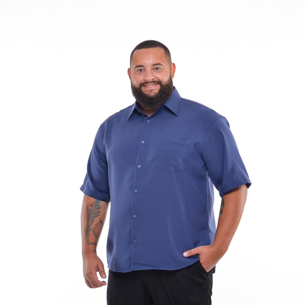 Camisa Social Masculina Blusa Extra Grande Plus Size Manga Curta Camiseta Premium Luxo