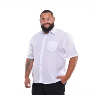 Camisa Social Blusa Extra Grande Plus Size Masculina Manga Curta Camiseta Premium Luxo