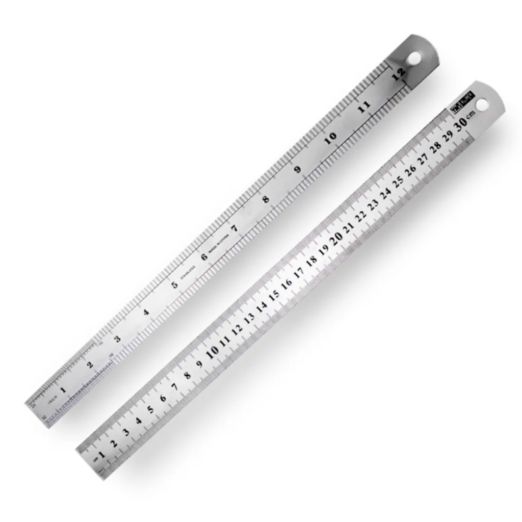 Regua De Inox 30cm Em Milimetros E Polegadas Yins Paper