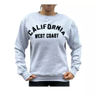 Moletom Gola Redonda Blusa De Frio Basico Careca Casaco Feminino Flanelado California Cinza