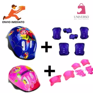 Capacete De Furos Com Kit De Proteção 6 Peças Crianças Acima De 05 Anos