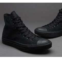 Tenis cano alto white star bota toda preta masculino feminino