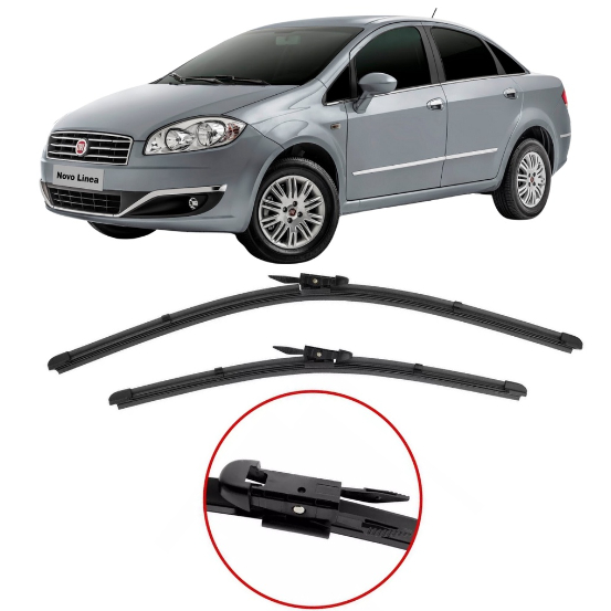PAR Palhetas Limpador de Parabrisa Dianteiro para Fiat Linea 2008 Até 2017