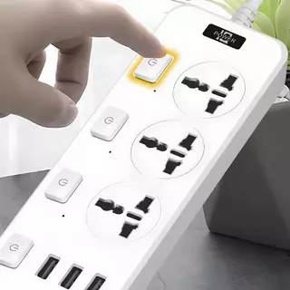 Régua Filtro de Linha com 3 Tomadas Universal 3 USB Bivolt 10A 110v/220v Cabo de 1,8 Metros Seguro e Confiável