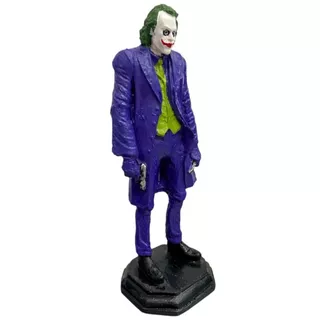 1 Escultura Coringa em Resina Pintado a Mão Boneco Colecionável Decorativo 18cm