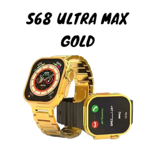 Relógio Smartwatch S68 ULTRA MAX GOLD - 2 Pulseiras - Série 8 Watch 8 Relogio Masculino