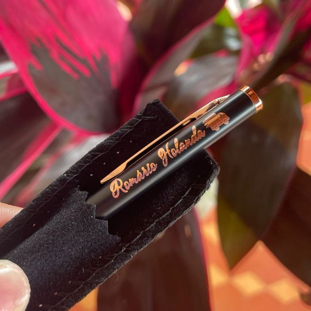 Caneta Personalizada Dourada com seu nome/frase/logo/time