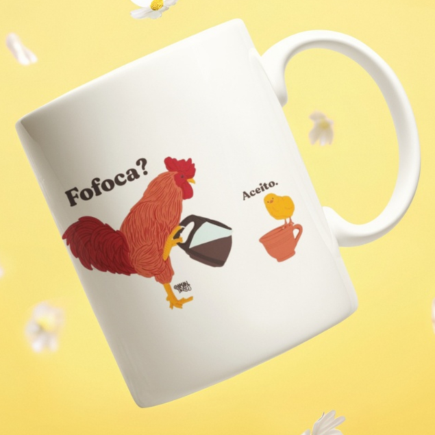 Caneca fofoca aceito meme porcelana 325ml | Shopee Brasil