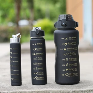 Kit3 Garrafa Copo de água esportivos/Garrafa d´Água / 300ml / 900ml e 2l / Galão Com Adesivos Lembretes para Beber Água