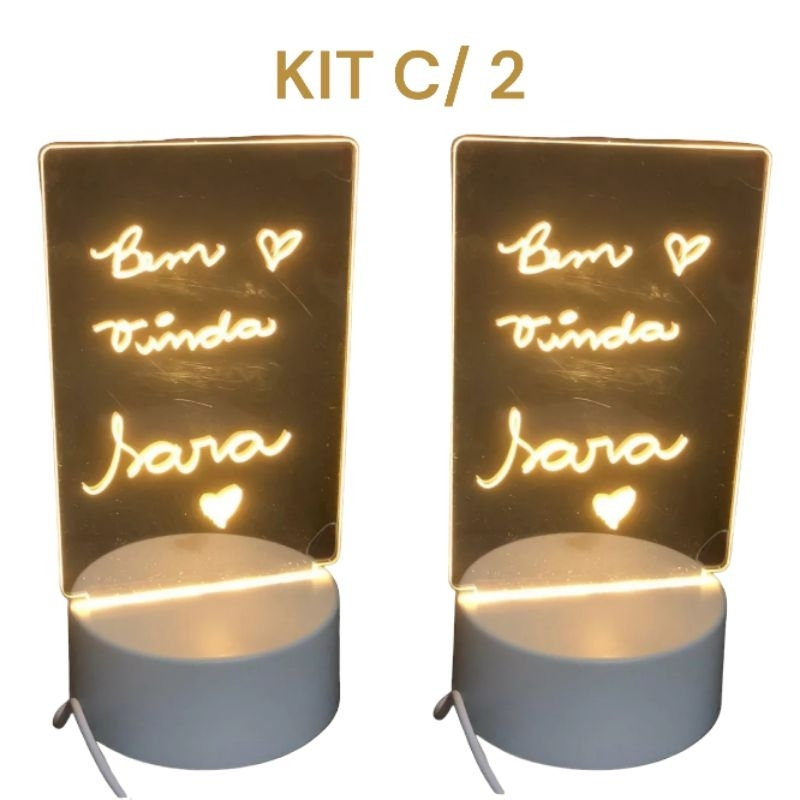 Luminária Led Escrever De Caneta Lousa Quadro Mesa Anotações presente decoração