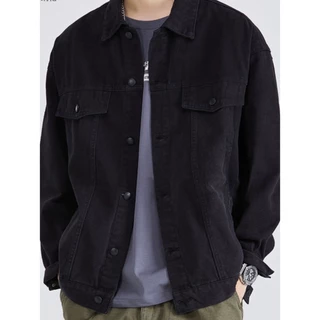clássica jaqueta jeans masculina preta Personalização exclusiva, uma jaqueta jeans preta única e especial.