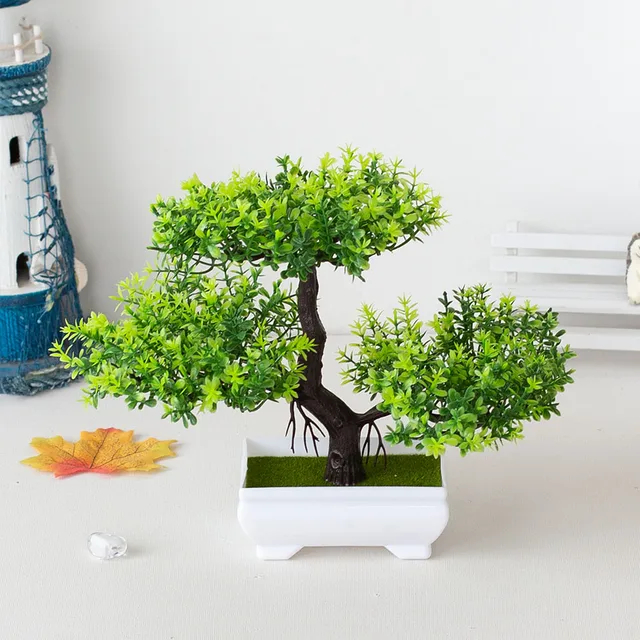 Bonsai Artificial Realista de Plástico com Vaso para Decoração