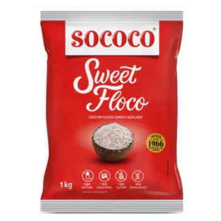 Pacote Coco Ralado Sococo Sweet Floco umido e adoçado