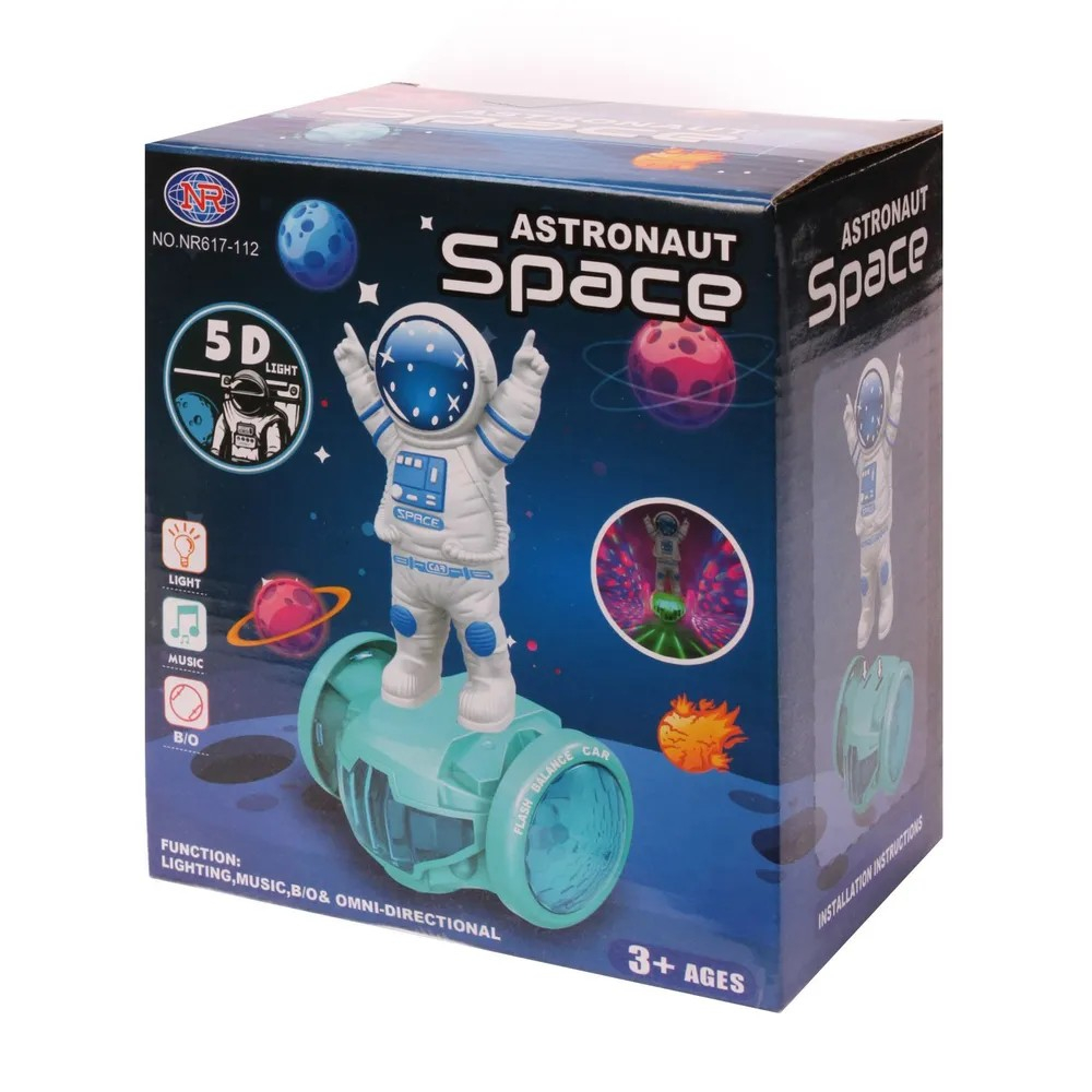 Brinquedo Astronauta no Skate Eletrônico Movimenta Com Som E Luz