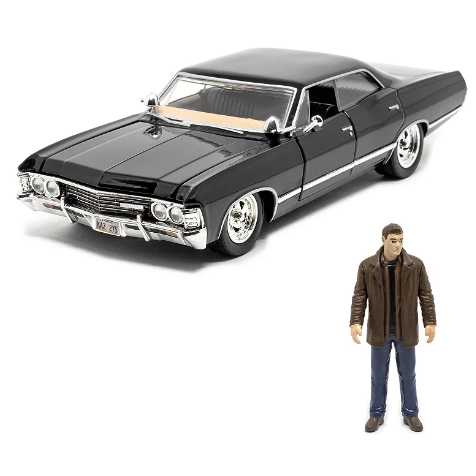 Chevrolet Impala 1967 C/ Figura Supernatural 1:24 Jada Toys Cor Preto Original