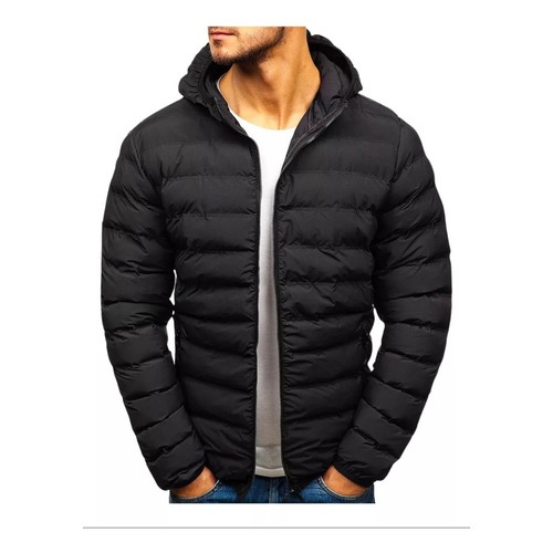 Jaqueta Puffer Masculina Bobojaco Impermeável de Frio Com Capuz Removível Moto Inverno