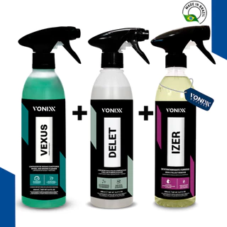 Vexus 500ml + Delet 500ml + Izer 500ml - Kit Limpeza de Rodas e Pneus