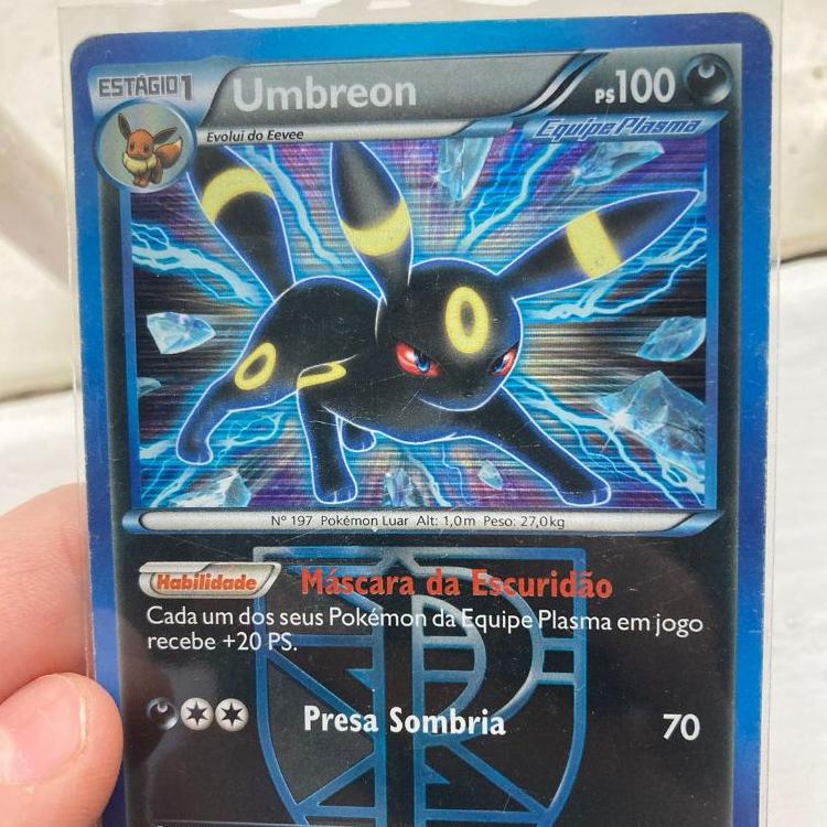 Carta Pokémon rara antiga Umbreon (64/116) Equipe plasma Original Copag ...