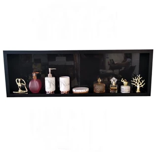 Nicho Banheiro Porcelanato Preto 100x30 - 2 peças de 50cm