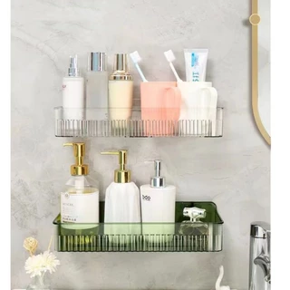 Kit 2 Suporte De Shampoo Prateleiras De Banheiro Sem Furo Acrilico linhado