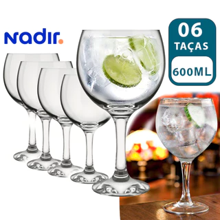 Kit jogo de Taças Gin Tonica 600ml com 6 unidades taça gyn taças de vidro taça Nadir Figueiredo