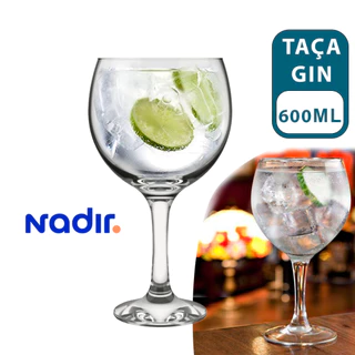 Taça Gin Tônica 600ml taça de vidro grande taça de gin taça gyn taça personalizada Nadir Figueiredo