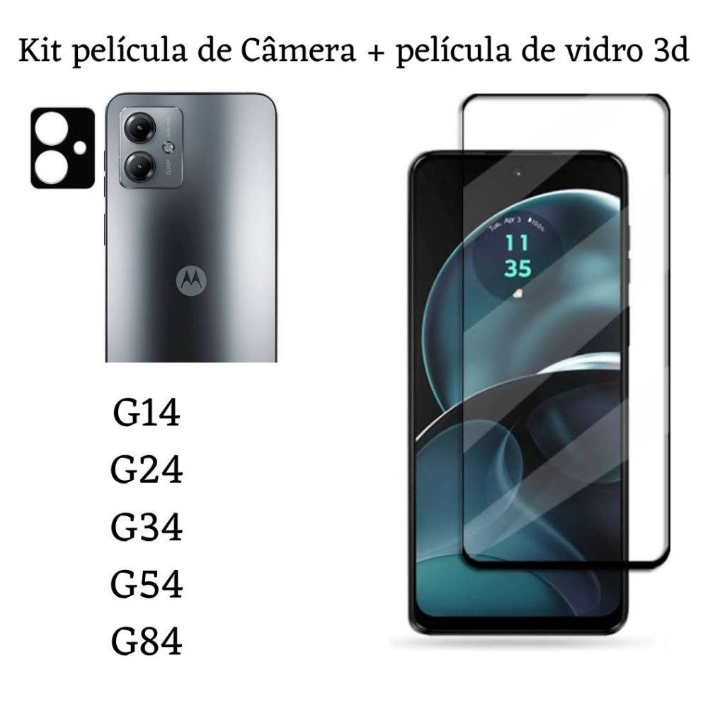 Kit Película Privacidade + Câmera 3d + Capinha Para Moto G14 | MercadoLivre