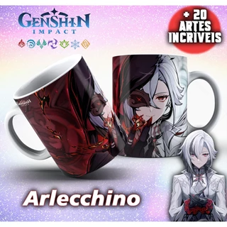 Canecas Arlecchino The Knave Genshin Impact Personalizada Anime Game