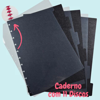 Kit Divisórias 6 abas Laterais p/ caderno de disco (caderno inteligente) Universitário