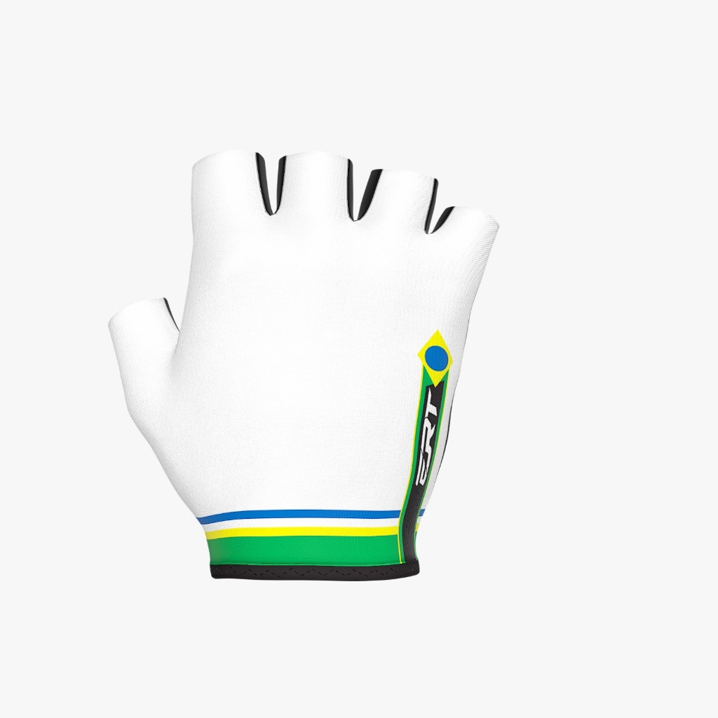 LUVA DE CICLISMO ERT CAMPEÃO BRASILEIRO BRANCA