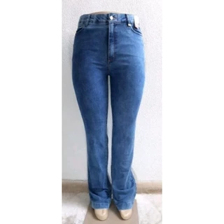 Calça jeans flare feminina c/elastano e cós anatômico Loopper Original