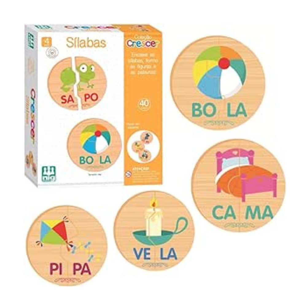 Jogo Sílabas em Madeira Crescer, Nig Brinquedos | Shopee Brasil