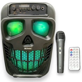Caixa de Som Grande Mega Potente Portátil Karaokê 250w Pmpo Completa Rodinhas Bluetooth Entrada USB Cartão sd LED RGB