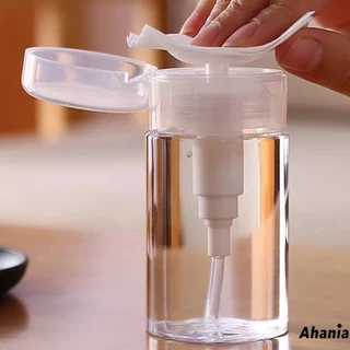Ahania Porta Acetona 100ml/150ml Frasco Transparente Vazio Push Down Pump Dispenser Garrafa Para Por Acetona, Removedor De Maquiagem Com Bomba Dosadora De Liquido Recarregável Vazio Reutilizável Economizador