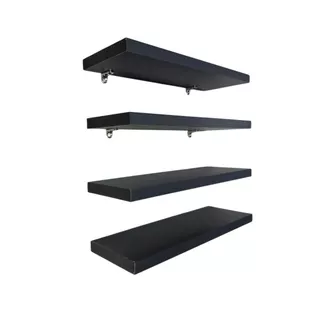 Kit de PRATELEIRAS MDF PRETAS 70x20cm com SUPORTE organização decoração
